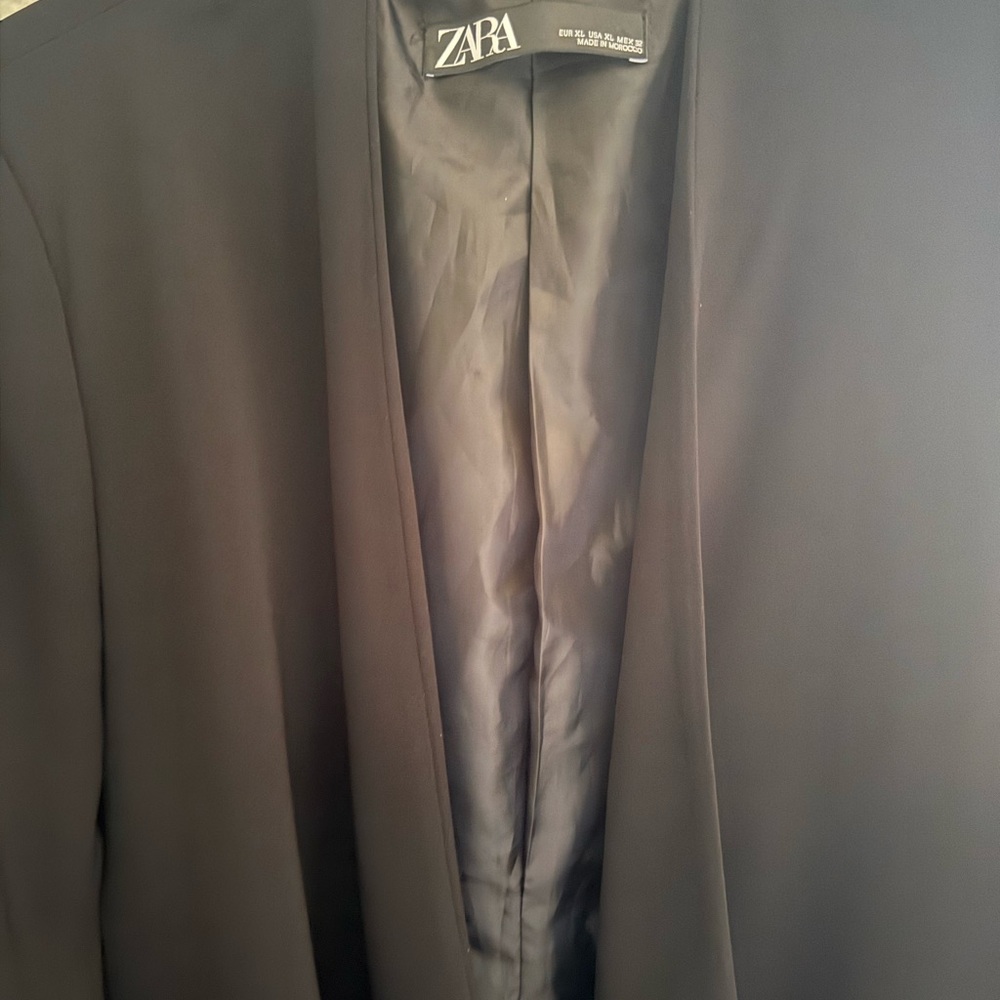 Zara women Black Blazer with Satin Lining